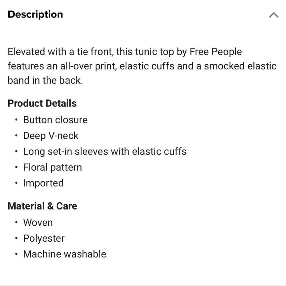 Free people romantic elastic floral shirt. - Picture 6 of 6